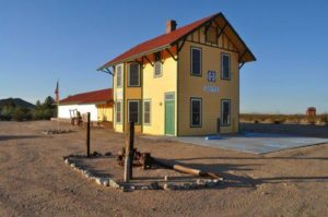 The Goffs Library - a replica of the historic Goffs Santa Fe Railway Depot (1902-1956). HAND-IN: 12-3-09